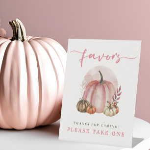 Expositor En L Calabaza dulce rosa Bebé Chica Favor de Ducha