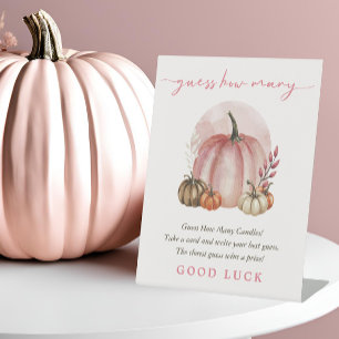 Expositor En L Calabaza dulce rosa Chica Bebé Ducha Adivinan Cuán