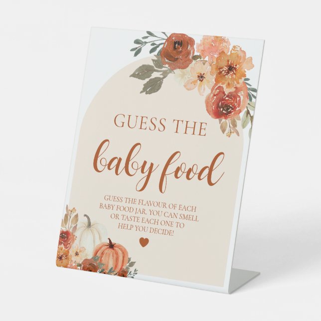 Expositor En L Calabaza otoñal adivina juego de Baby Shower de co (Anverso)