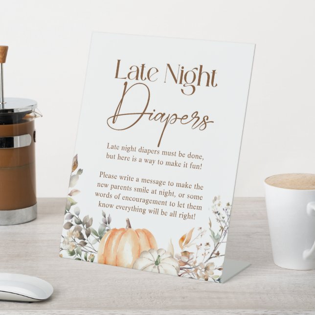 Expositor En L Calabaza Otoño Cae Baby Shower Tarde Noche Diapers (In Situ)
