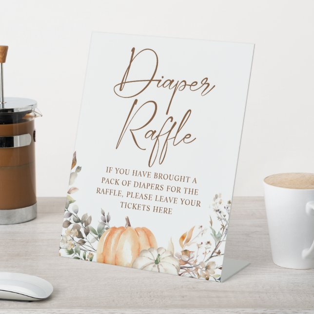 Expositor En L Calabaza otoño otoño caída Baby Shower Diaper Raff (In Situ)