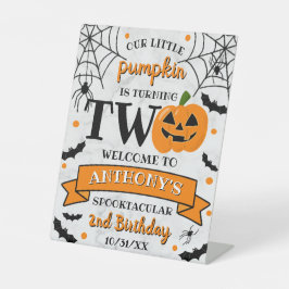 Expositor En L Calabaza pequeña cumple dos años de Halloween