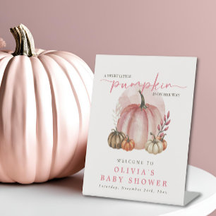 Expositor En L Calabaza rosa en camino Chica Bienvenida Baby Show