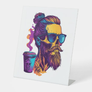 Expositor En L Calavera Caffeinada - Funny Barista Skeleton