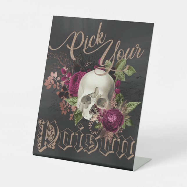 Expositor En L Calavera, fiesta de disfraces, Halloween, gótica,  (Anverso)