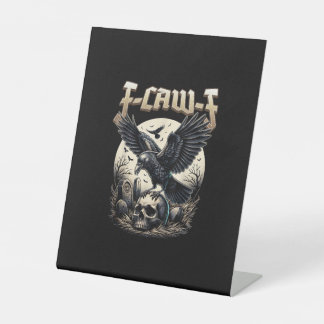 Expositor En L Calavera gótica F-Caw-F Cuervo Humor gráfico para