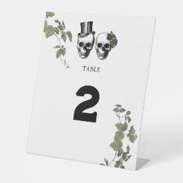 Expositor En L Calaveras florales en el corazón Boda Número de ta