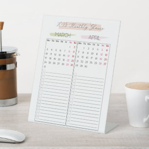 Expositor En L Calendario de Glance mensual de 2025