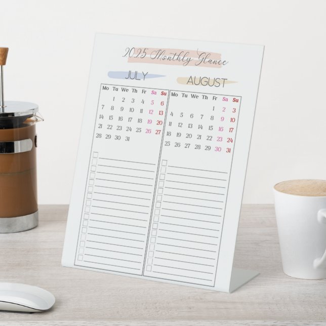 Expositor En L Calendario de Glance mensual de 2025 (In Situ)