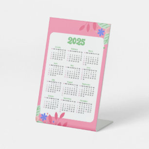 Expositor En L Calendario de Mostrador de Flores 2025
