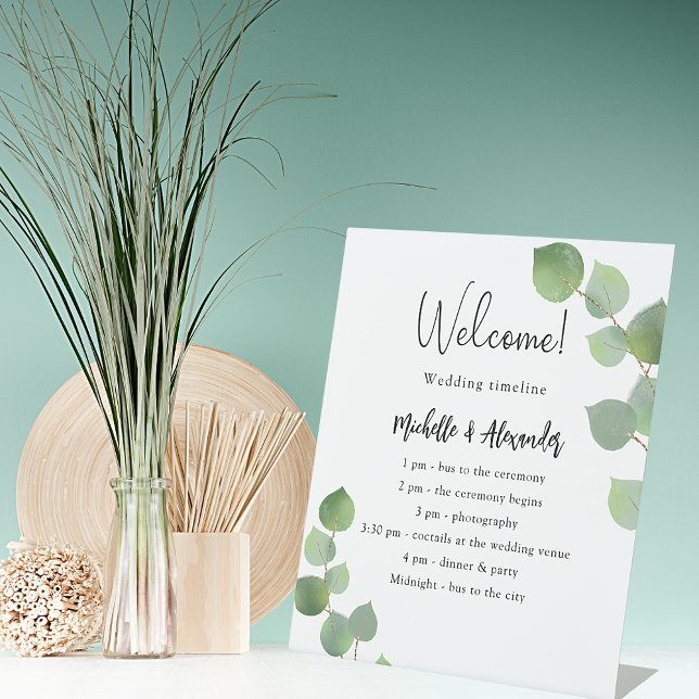 Expositor En L Calendario del programa de bodas de eucalipto gree (Subido por el creador)
