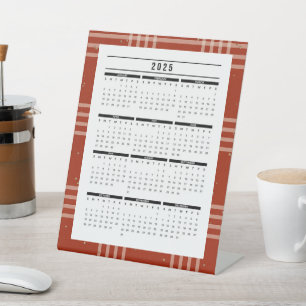 Expositor En L Calendario Plaid Stand-Up 2025 - Años a la vista