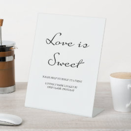 Expositor En L Caligrafía minimalista El amor es un dulce Boda bl