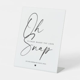 Expositor En L Caligrafía minimalista Oh Snap Boda 