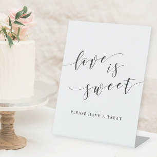 Expositor En L Caligrafía moderna Amor es Dulce Mesa de Boda