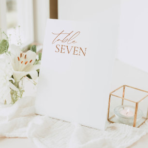Expositor En L Caligrafía moderna Elegante número de mesa de boda