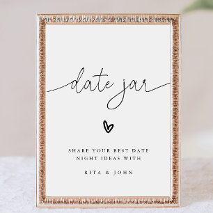 Expositor En L Caligrafía moderna Fecha Jar Ideas Boda Rótulo