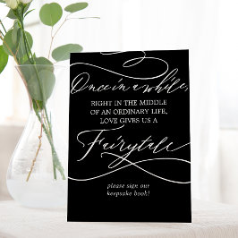 Expositor En L Caligrafía romántica Boda negro oscuro cuento de h