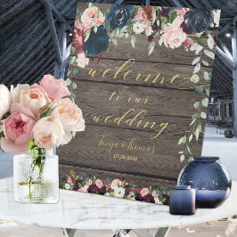 Expositor En L Calligrafía de fuentes de oro floral de maderas ru
