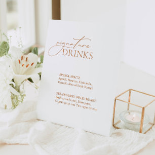 Expositor En L Calligraphy Signature Bebe el menú Boda Bar