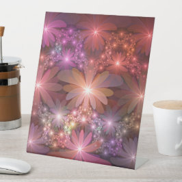 Expositor En L Cama De Flores Coloridas Brillantes Resumen Arte F