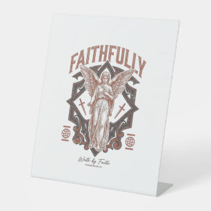 Expositor En L Camiseta cristiana grabado vintage ángel fielmente