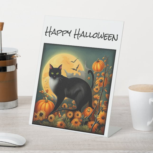 Expositor En L Camiseta de gato nocturno de Halloween (In Situ)