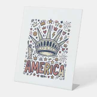 Expositor En L Camiseta Patriótica Corona Libertad Vintage Améric