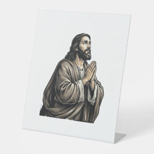 Expositor En L Camiseta religiosa de hombre orando con grabado vi