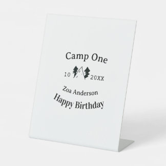 Expositor En L Camp one happy birthday name date campingadventure