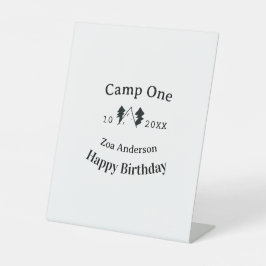 Expositor En L Campamento un feliz cumpleaños nombre fecha campin