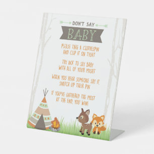 Expositor En L Camper de Woodland no dice juego de Baby Shower
