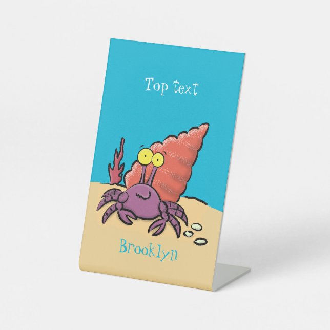 Expositor En L Cangrejo ermitaño gracioso personalizado morado (Anverso)