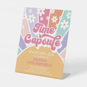 Expositor En L Cápsula del tiempo del 1er cumpleaños Retro Sunshi