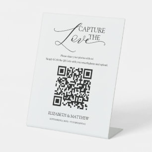 Expositor En L Captura el amor con código QR de letra moderna
