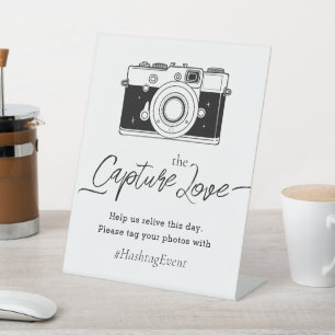 Expositor En L Captura el Amor Foto Letrero de Hashtag