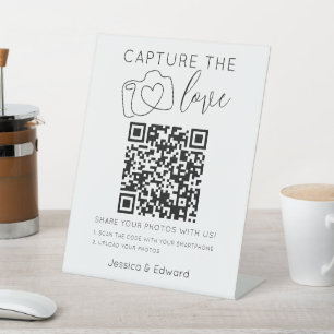 Expositor En L Capturar el código Qr de amor Moda negra Boda mode