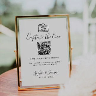Expositor En L Capturar el Rótulo Boda de código QR de Love Photo