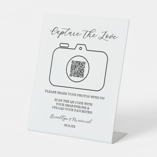 Expositor En L Capture The Love Photo Sharing QR Code  (Anverso)