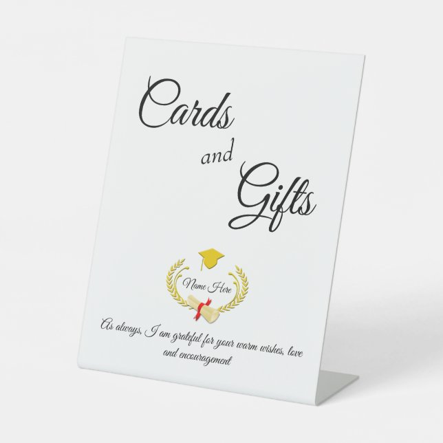 Expositor En L Cards and Gifts Graduation Pedestal Sign (Anverso)