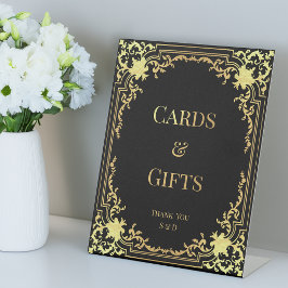Expositor En L Cards & Gifts Black & Gold Wedding Elegant Vintage