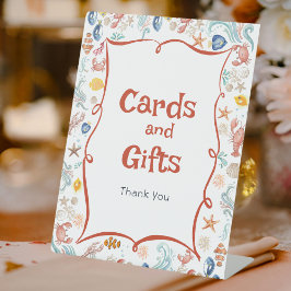Expositor En L Cards & Gifts Coastal Bridal Shower Pedestal Sign