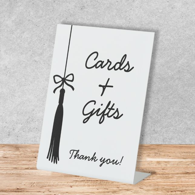 Expositor En L Cards & Gifts Coquette Black & White Graduation (Cards & Gifts Coquette Black & White Graduation Pedestal Sign)