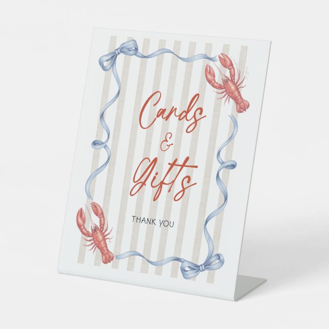 Expositor En L Cards & Gifts Lobster Coastal Bridal Shower (Anverso)