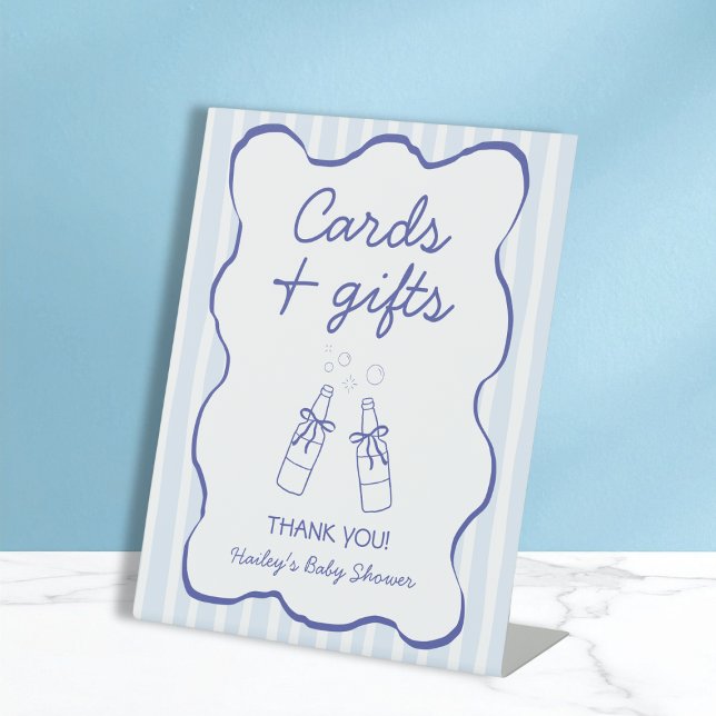 Expositor En L Cards & Gifts Soda Bottle Blue Baby Shower (Cards & Gifts Soda Bottle Blue Baby Shower Pedestal Sign)