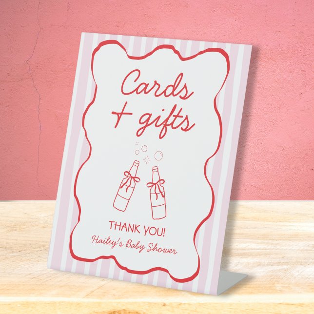 Expositor En L Cards & Gifts Soda Bottle Pink & Red Baby Shower (Cards & Gifts Soda Bottle Pink & Red Baby Shower Pedestal Sign)