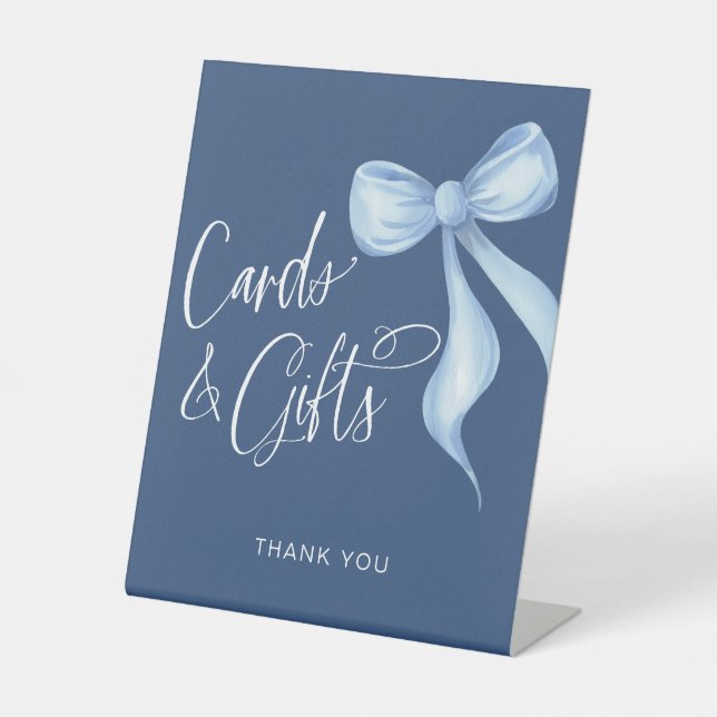 Expositor En L Cards & Gifts Watercolor Blue Bow (Anverso)