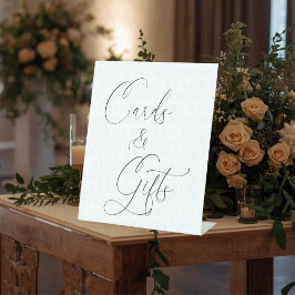 Expositor En L Cards & Gifts Wedding Sign | Elegant Script 