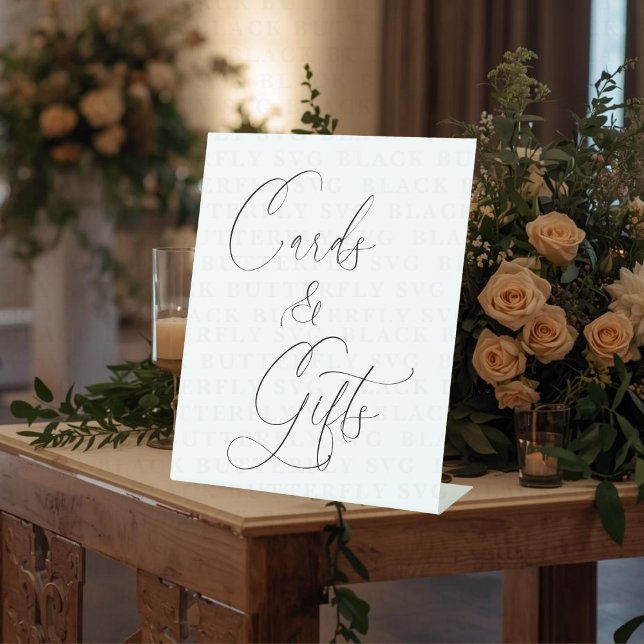 Expositor En L Cards & Gifts Wedding Sign | Elegant Script  (Cards & Gifts Wedding Sign)