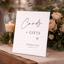 Expositor En L Cards & Gifts Wedding Table Sign Minimalist 